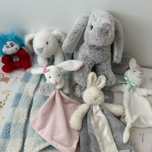 Gray and White Plush Bunny Toy